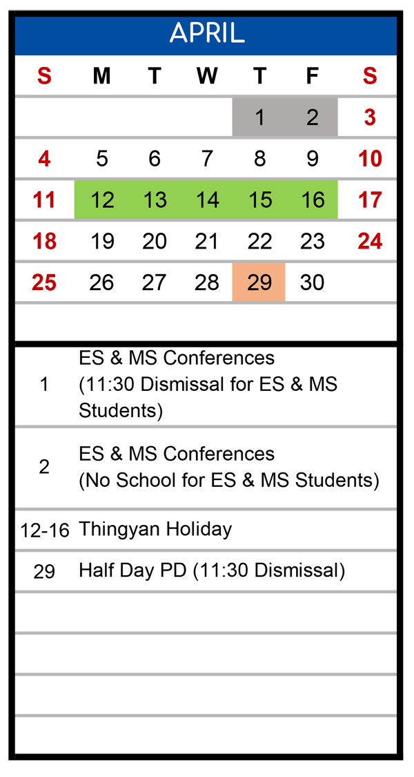 ISM Term Calendar ISM